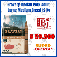 Bravery Iberian Pork Adult Large Medium Breed 12 Kg