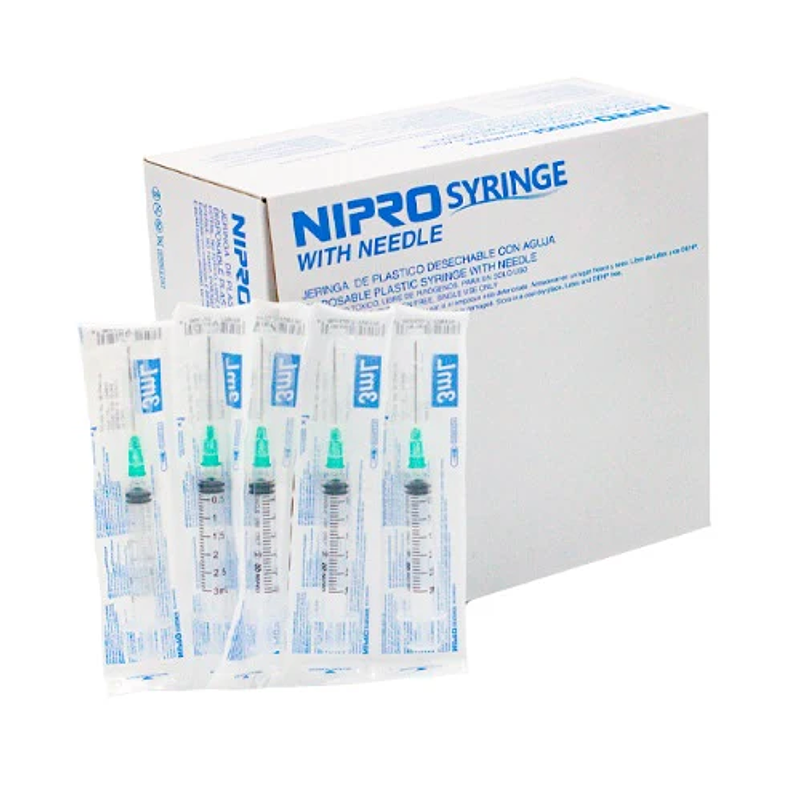 Jeringa C/Aguja 5ml 21Gx1 1/2 Luer Lock 100 Un