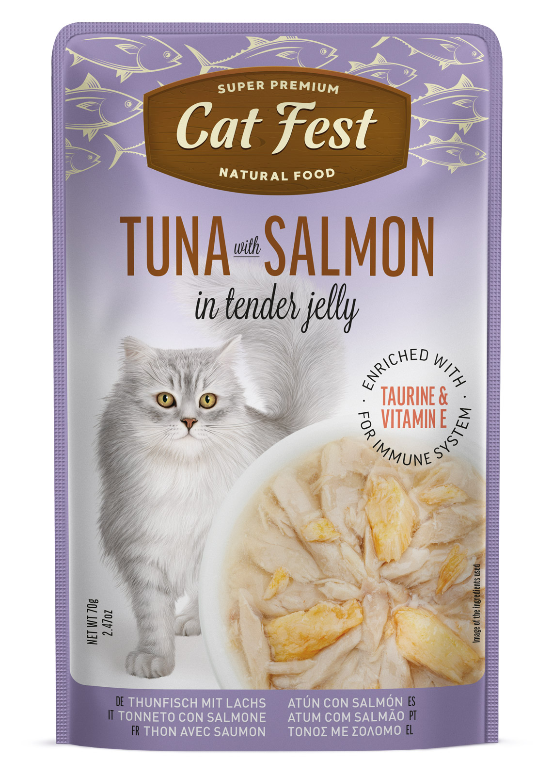 Cat Fest Filetes de Atún con Salmón en Gelatina 70 Gr