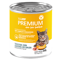 Premium Lata Kitten En Su Salsa Trocitos De Sardina 340 Gr