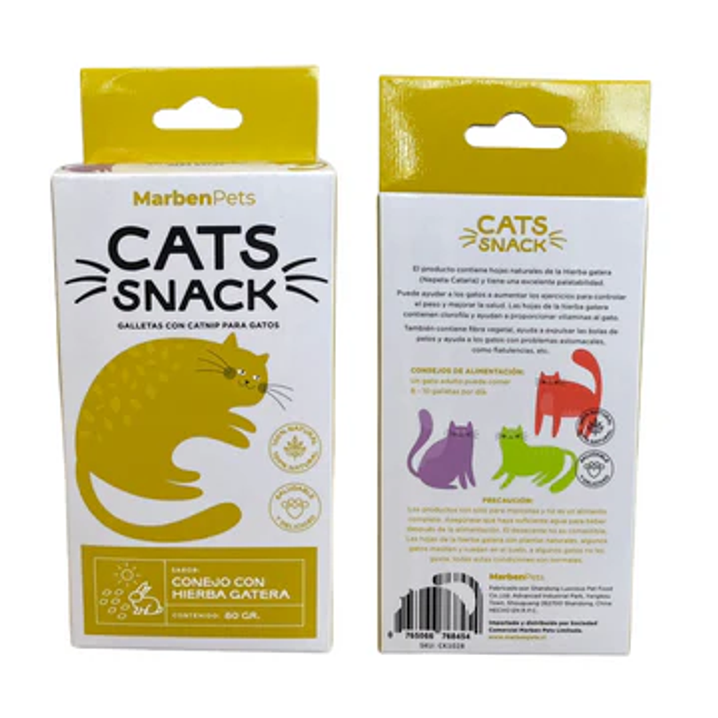 Cat Snack - Galletas Con Catnip Conejo Con Hierba Gatera 80 Gr
