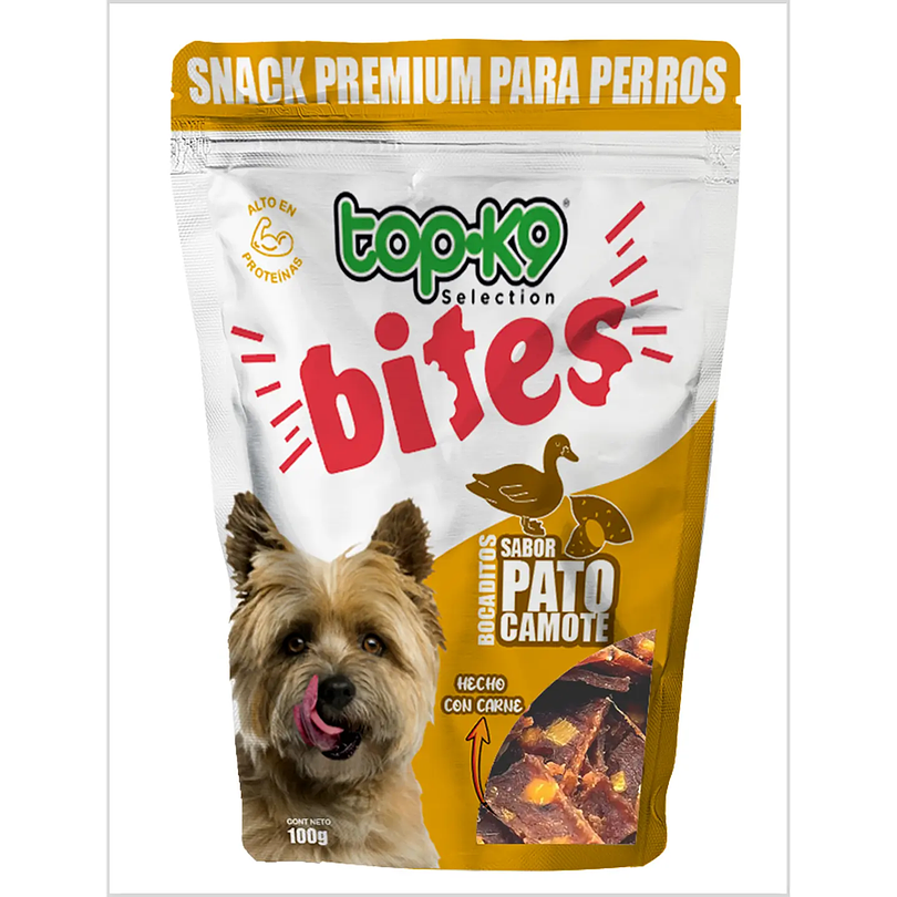 Topk9 Snacks Bites Bocaditos Sabor Pato Camote 100 Gr 1