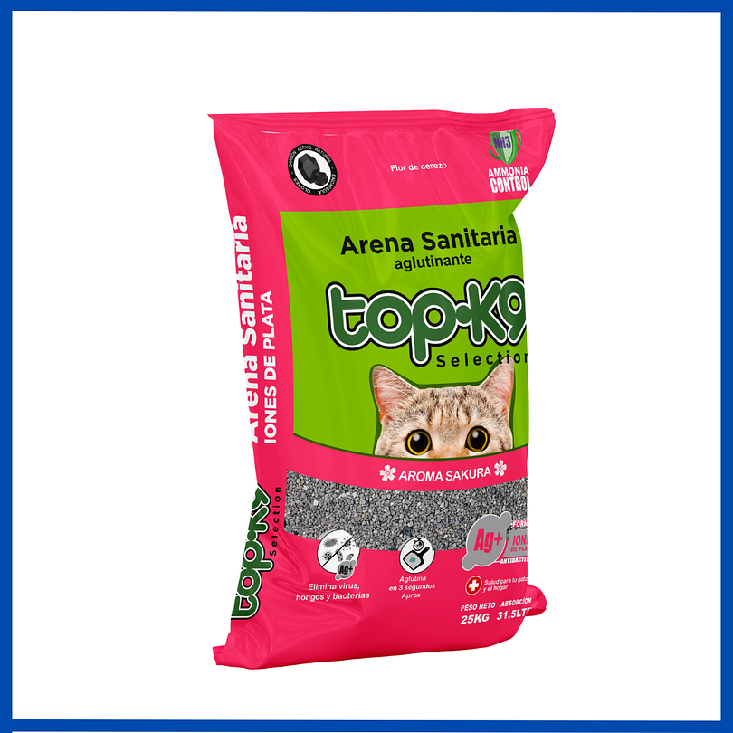 Topk9 Arena Aglutinante Con Iones de Plata Sakura 25 Kg 1