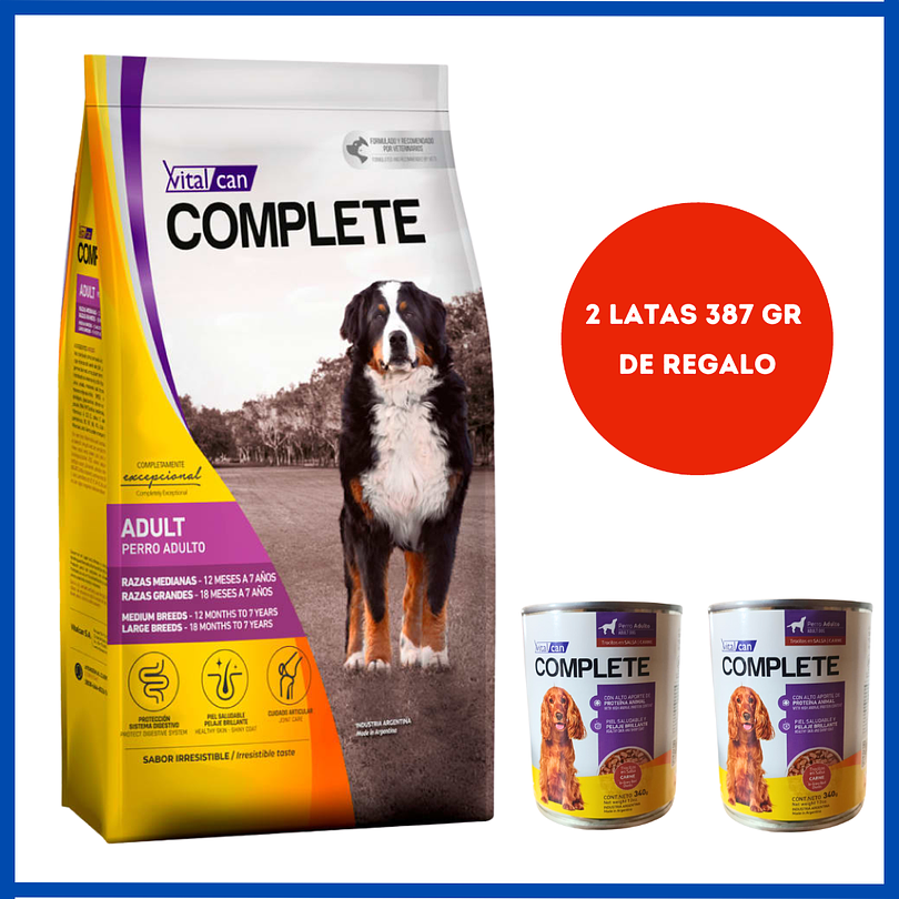  Vitalcan Complete Perro Adulto Raza Mediana y Grande 20 Kg  1