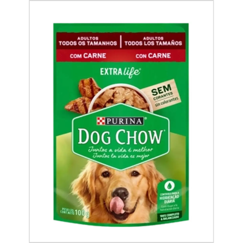 Pack 20 Pouch Dog Chow  Adulto Carne 100 Gr 2