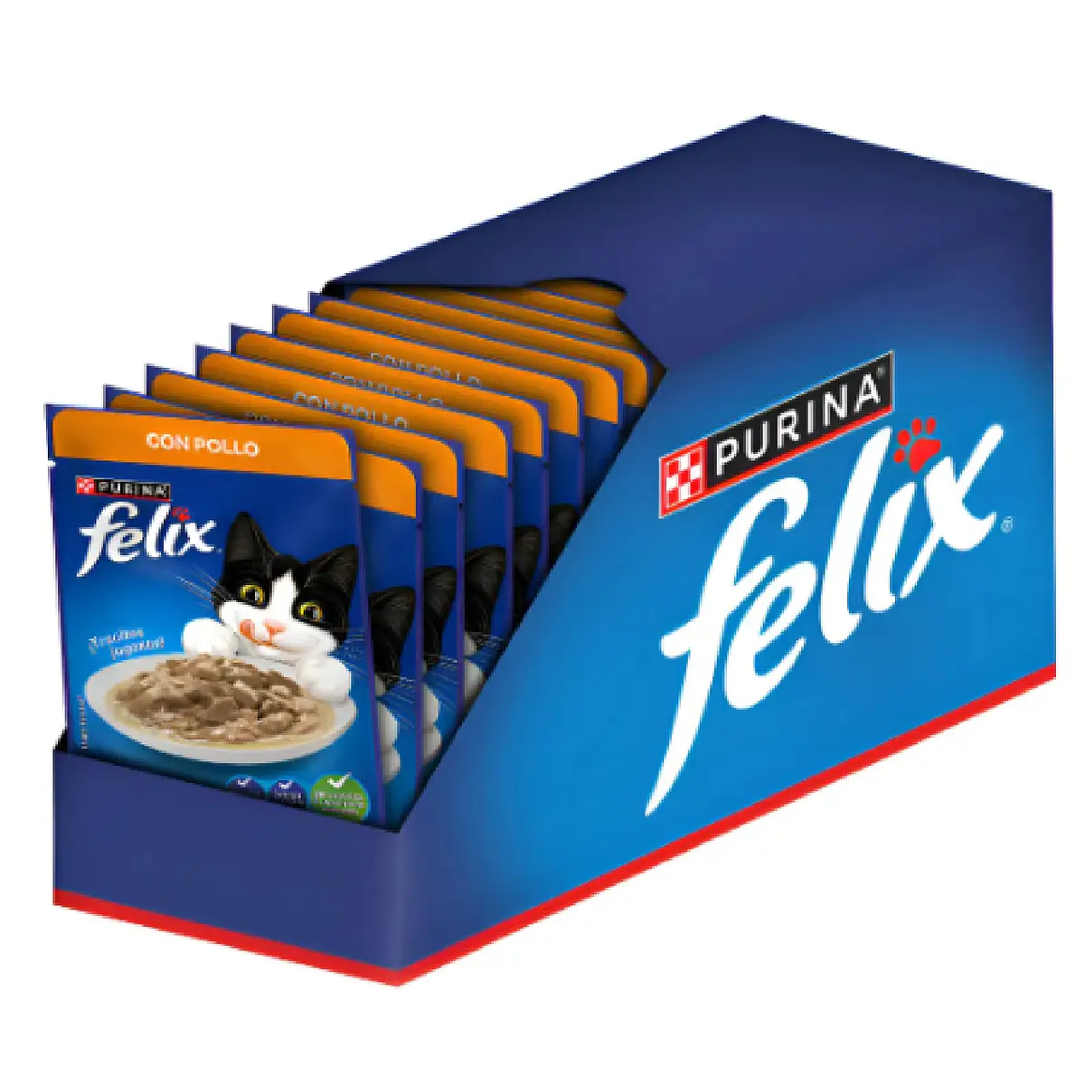 Pack 24 Pouch Felix Adulto Pollo 85 Gr | PET BJ