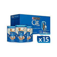 Pack 15 Pouch Cat Chow Adultos Pescado 85 Gr.