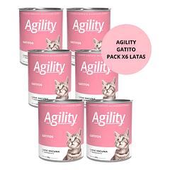 Pack 6 Latas Agility Gatito Vacuno 340 Gr