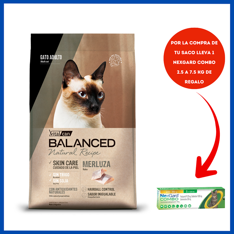 Balanced Natural Recipe Gato Merluza 7.5 Kg 1