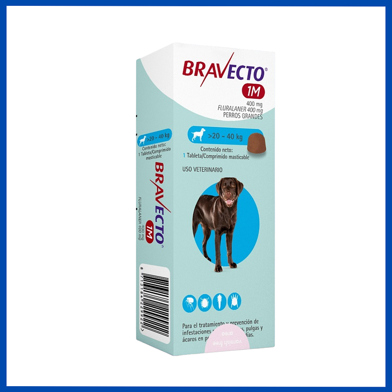 Bravecto  1 mes 400 Mg  (20 - 40 Kg)  1