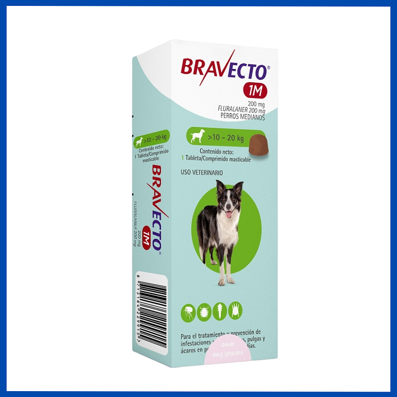 Bravecto  1 mes 200 Mg (10 - 20 Kg)  1