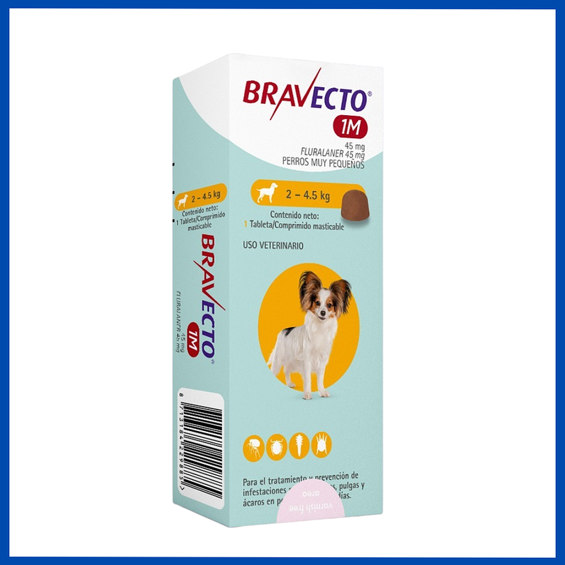 Bravecto  1 mes 45 Mg (2 - 4.5 Kg)  1