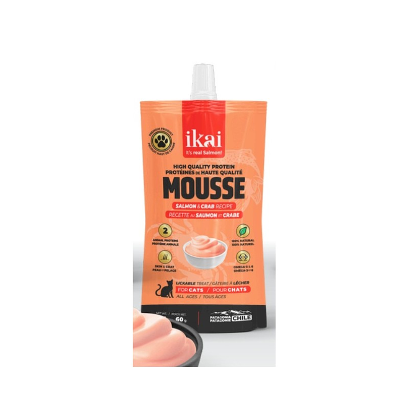 Ikai Mousse De Salmón & Cangrejo para Gato 60 Gr