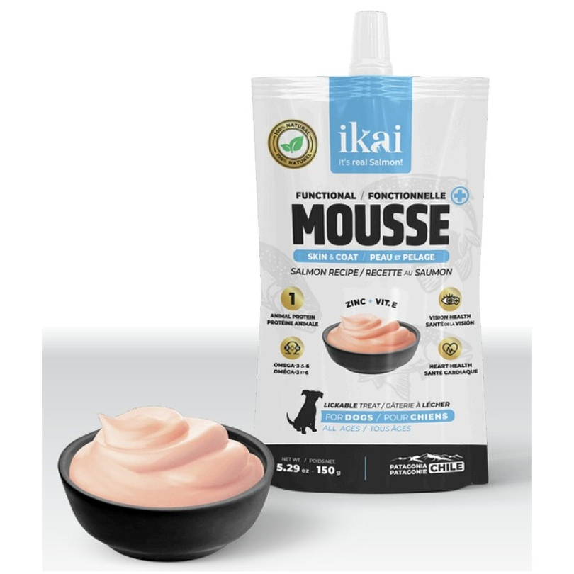 Ikai Mousse de Salmón Piel y Pelaje Para Perros 150 Gr