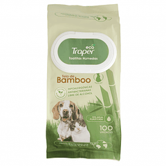 Toallitas Húmedas Traper De Bamboo Perro y Gato 100 Un