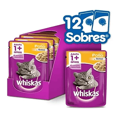 WhAlimento Húmedo Whiskas Pollo Caja 12 U 85 Gr