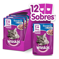 Alimento Húmedo Whiskas Sardina Caja 12 U 85 Gr