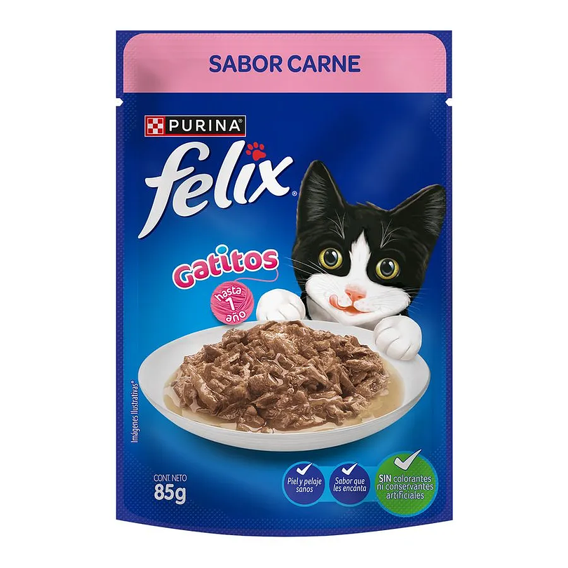 Felix Gatitos Sabor Carne 85 Gr 2