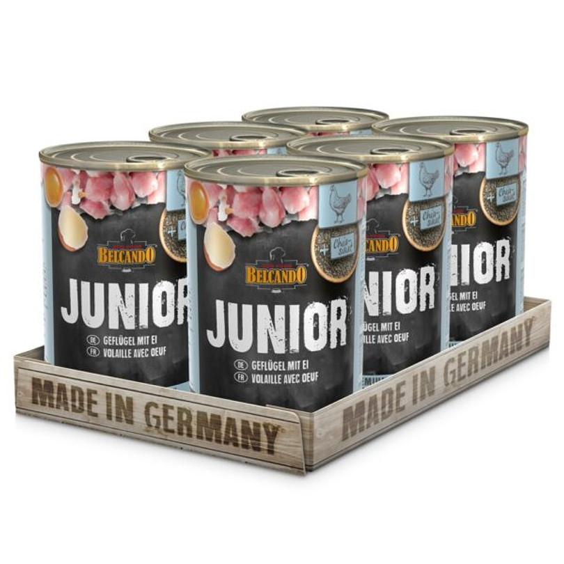 Pack 6 Latas Belcando Junior Ave Y Huevo 800 Gr 1