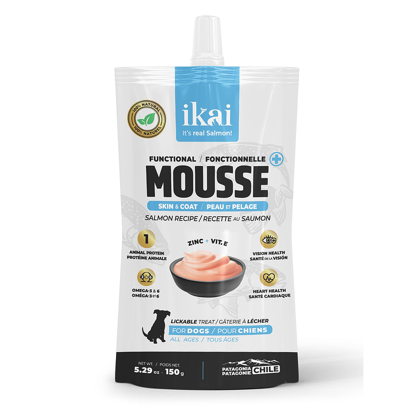 Ikai Mousse de Salmón Piel y Pelaje Para Perros 150 Gr
