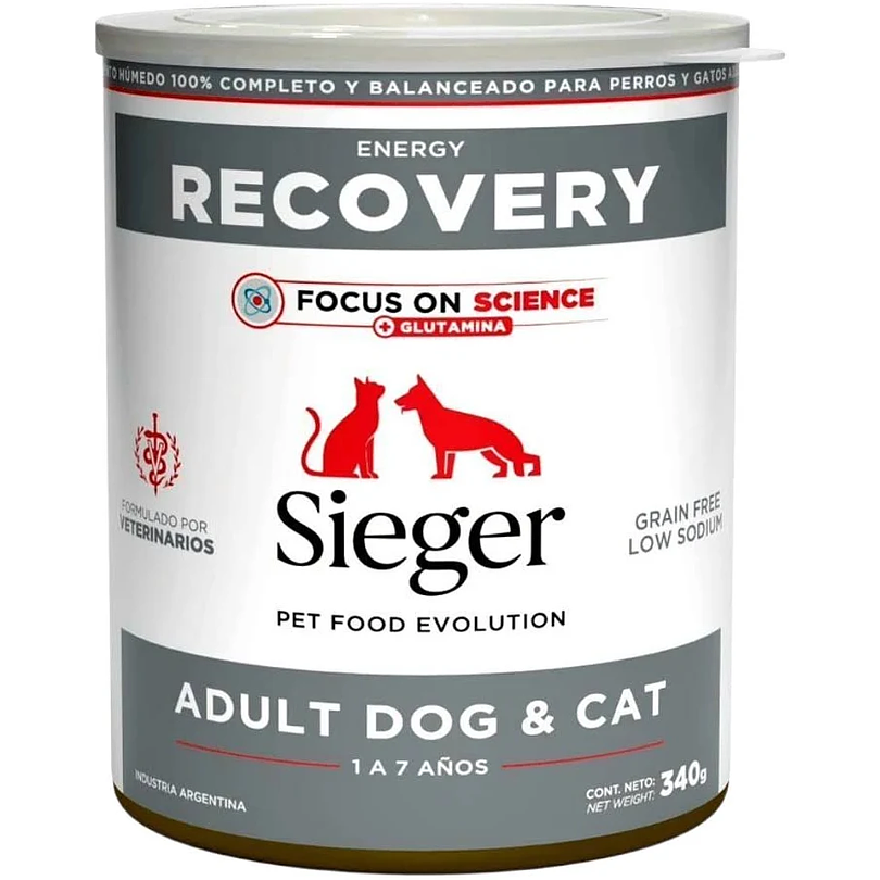 Pack 6 Latas Sieger Recovery Para Perros y Gatos 340 Gr 2