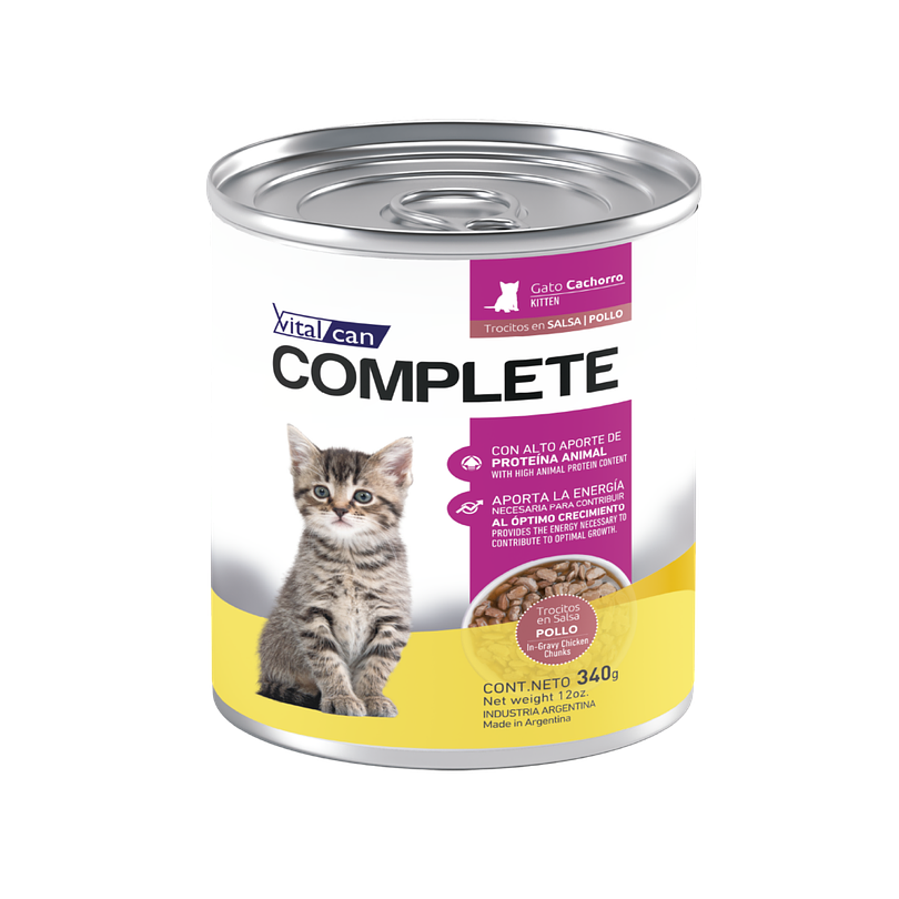 Complete Lata Trocitos En Salsa Pollo Kitten 340 Gr