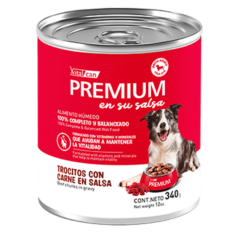 Pack 12 Latas Premium Perro Adulto En Su Salsa Trocitos De Carne 340 Gr 2