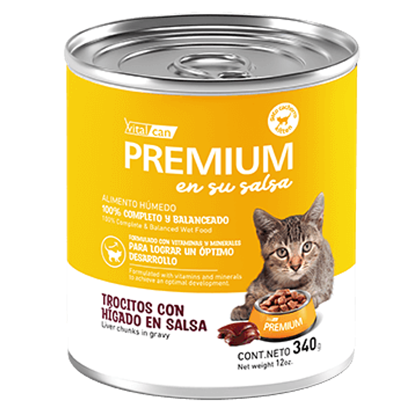 Pack 12 Latas Premium Kitten En Su Salsa Trocitos De Higado 340 Gr 2