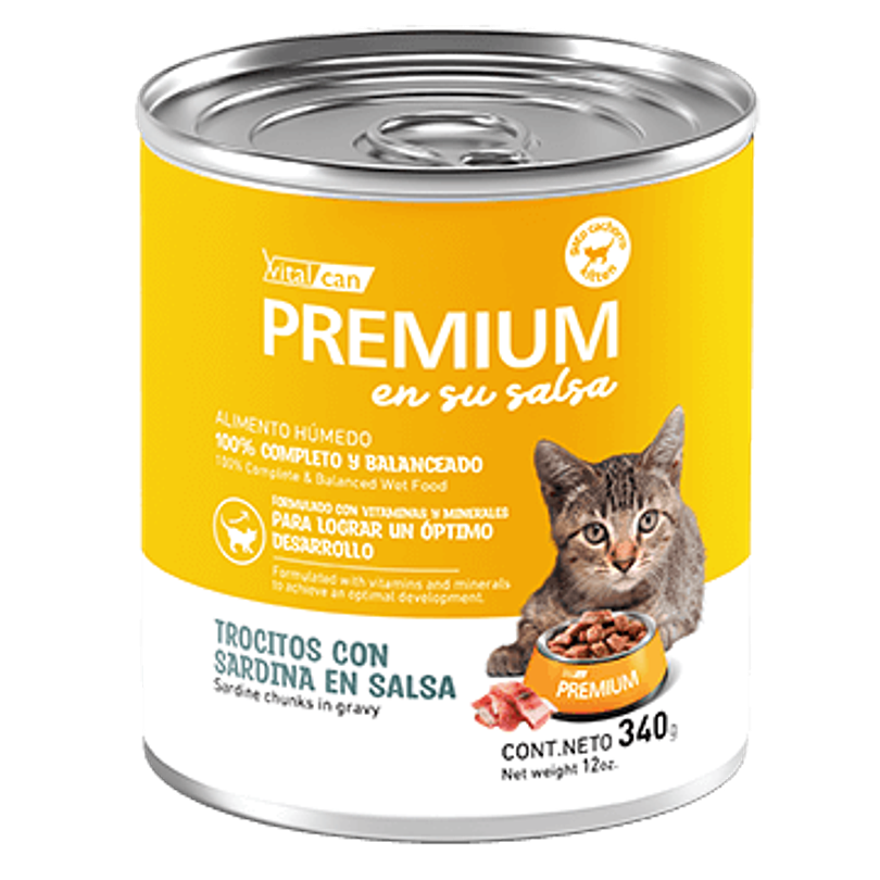Pack 12 Latas Premium Kitten En Su Salsa Trocitos De Sardina 340 Gr 2