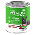 Pack 12 Latas Premium Gato Adulto En Su Salsa Trocitos De Carne 340 Gr 2