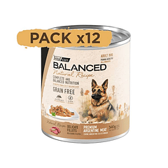 Pack 12 Latas Natural Recipe Filetes Carne Perro Adulto 340 Gr