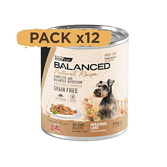 Pack 12 Latas Natural Recipe Filetes Cordero Perro Adulto 340 Gr