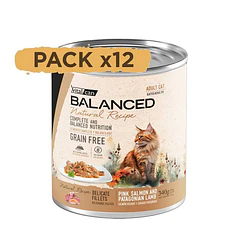 Pack 12 Latas Natural Recipe Filetes Salmon Y Cordero Gato Adulto 340 Gr