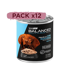 Pack 12 Latas Balanced Souffle Perro Adulto Pollo 340 Gr