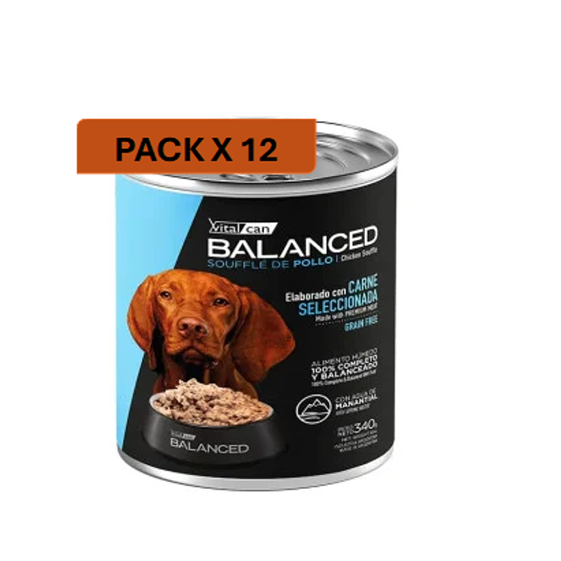 Pack 12 Latas Balanced Perro Adulto Cordero 340 Gr