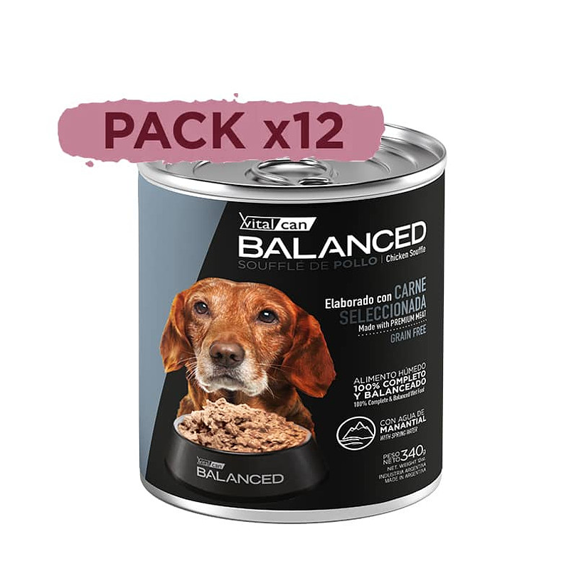 Pack 12 Latas Balanced Perro Senior Pollo 340 Gr