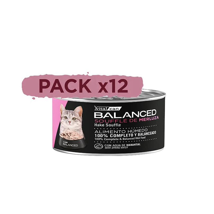 Pack 12 Latas Balanced Souffle Kitten  Merluza 85 Gr 1