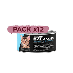 Pack 12 Latas Balanced Souffle Gato Adulto Pollo 85 Gr