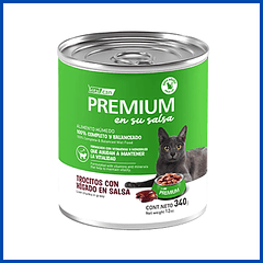 Premium Lata Gato Adulto En Su Salsa Trocitos De Higado 340 Gr