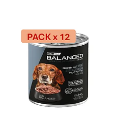 Pack 12 Latas Balanced Souffle Perro Senior Carne 340 Gr