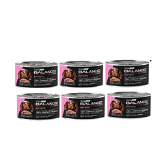 Pack 6 Latas Balanced Souffe Perro Cachorro Carne 85 Gr