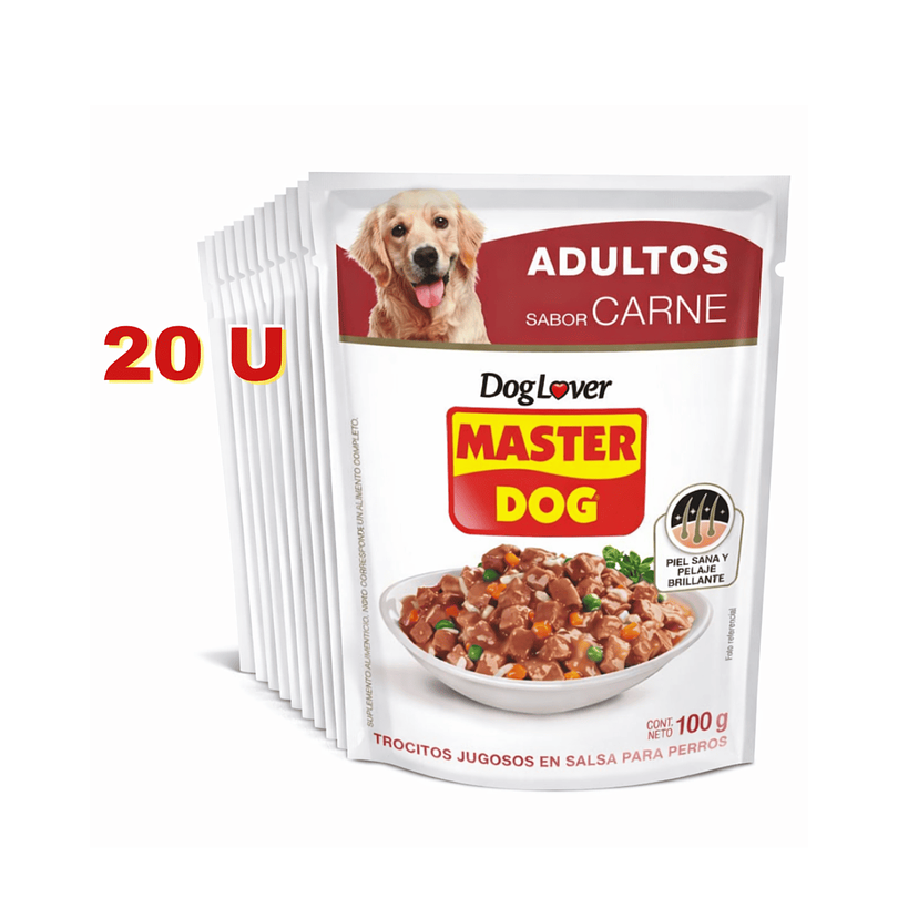 Alimento Húmedo Master Dog Carne Display 20 U