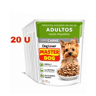 Alimento Húmedo Master Dog Display Trocitos Jugosos Raza Pequeña Sabor Carne 85 gr x 20 u 2