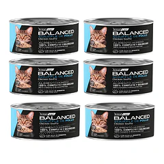 Pack 6 Latas Balanced Souffle Gato Adulto Pollo 85 Gr