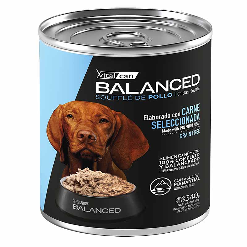 Pack 6 Latas Balanced Souffle Perro Adulto Pollo 340 Gr 2