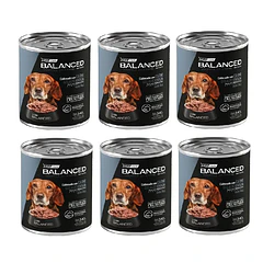 Pack 6 Latas Balanced Souffle Perro Senior Carne 340 Gr