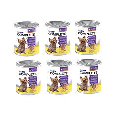Pack 6 Latas Complete Trocitos En Salsa Carne Perro Adulto Raza Pequeña 340 Gr