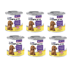 Pack 6 Latas Complete Trocitos En Salsa Pollo Perro Adulto 340 Gr