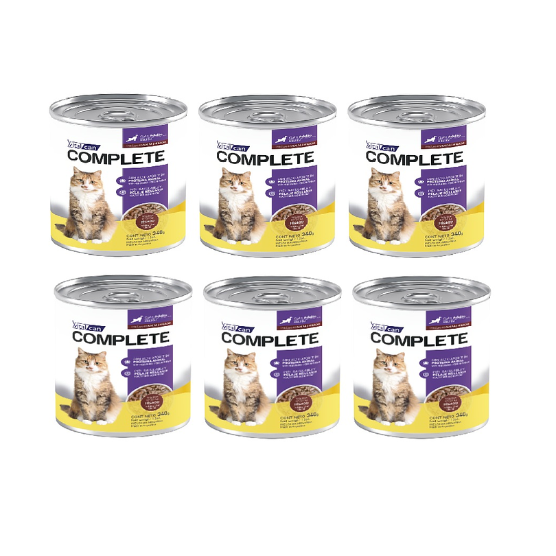 Pack 6 Latas Complete Trocitos En Salsa Higado Gato Adulto 340 Gr