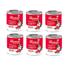 Pack 6 Latas Premium Perro Adulto En Su Salsa Trocitos De Carne 340 Gr